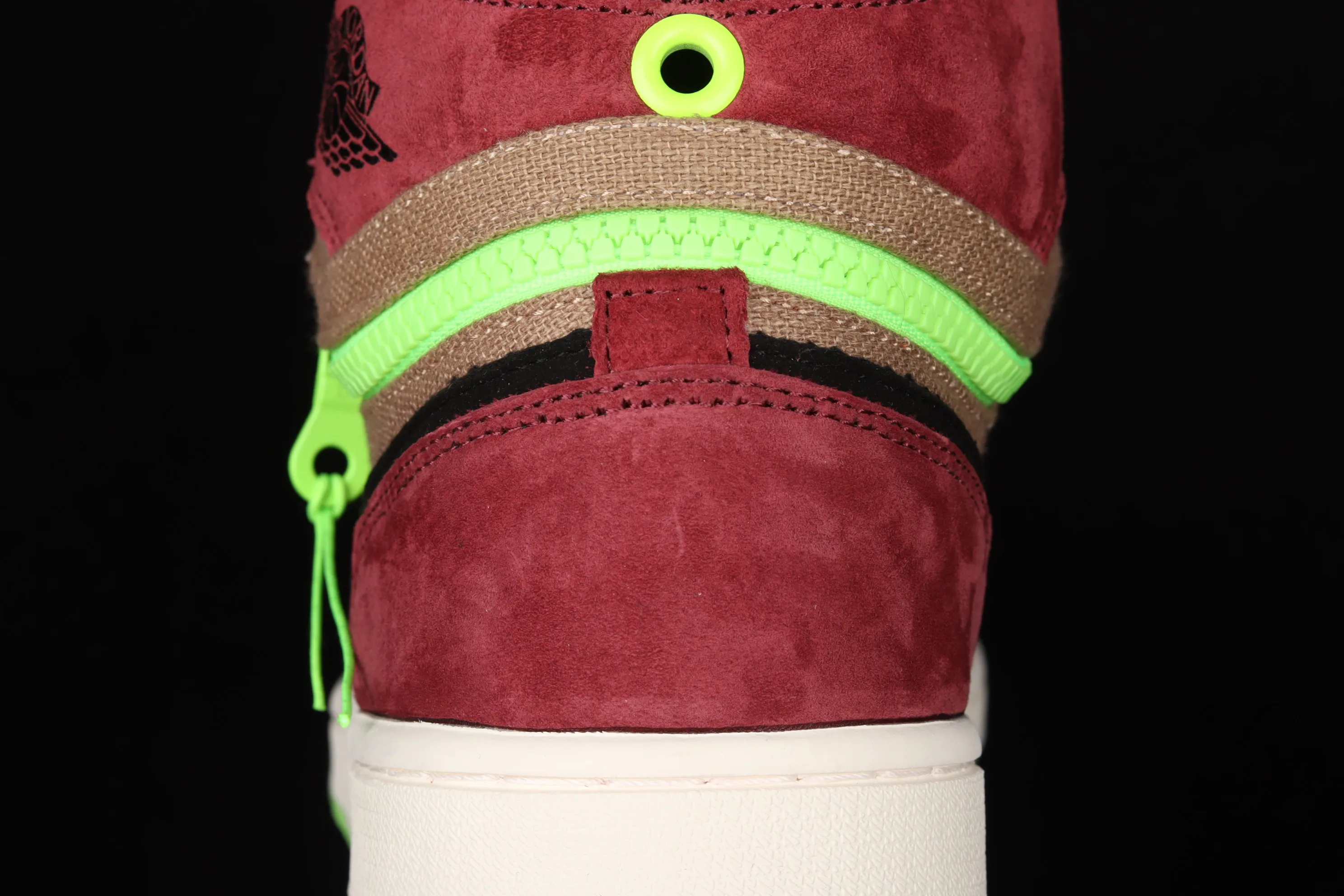 All categories Air Jordan Jordan series basketball shoes Air Jordan 1 High Z version Air Jordan 1 Switch AJ1 Joe 1 dark red zipper high-top cultural basketball shoes CW6576-600